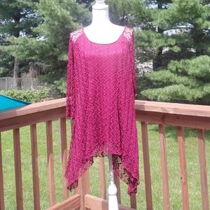 ndigo soul lace shark bite dress maroon 2XL